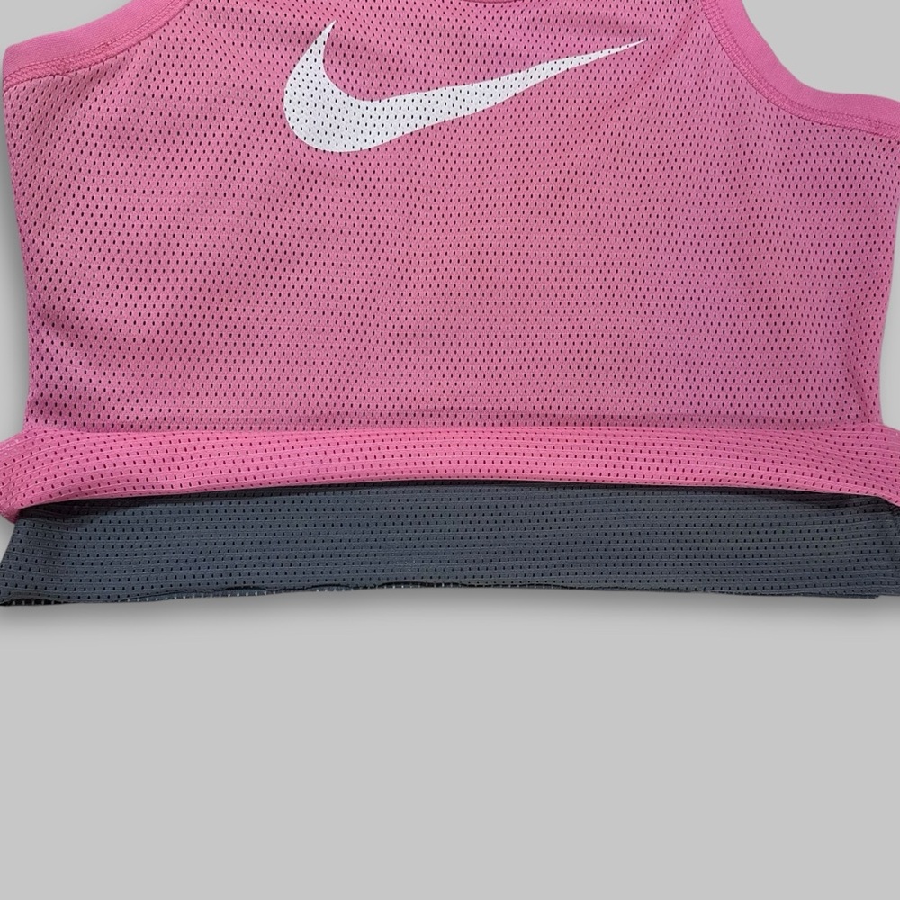 Nike Pink Mesh Cropped Double-Layer Tank Top - Women’s Size L - Picture 3 of 3